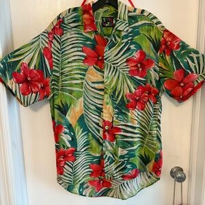 JAM’S WORLD Green & Red Hawaiian Shirt! Short Sleeves! Excellent Condition! Sm